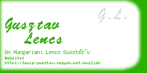 gusztav lencs business card